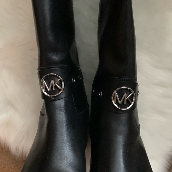 MICHAEL Michael Kors Heather Black Leather Boot size - Picture 1 of 12